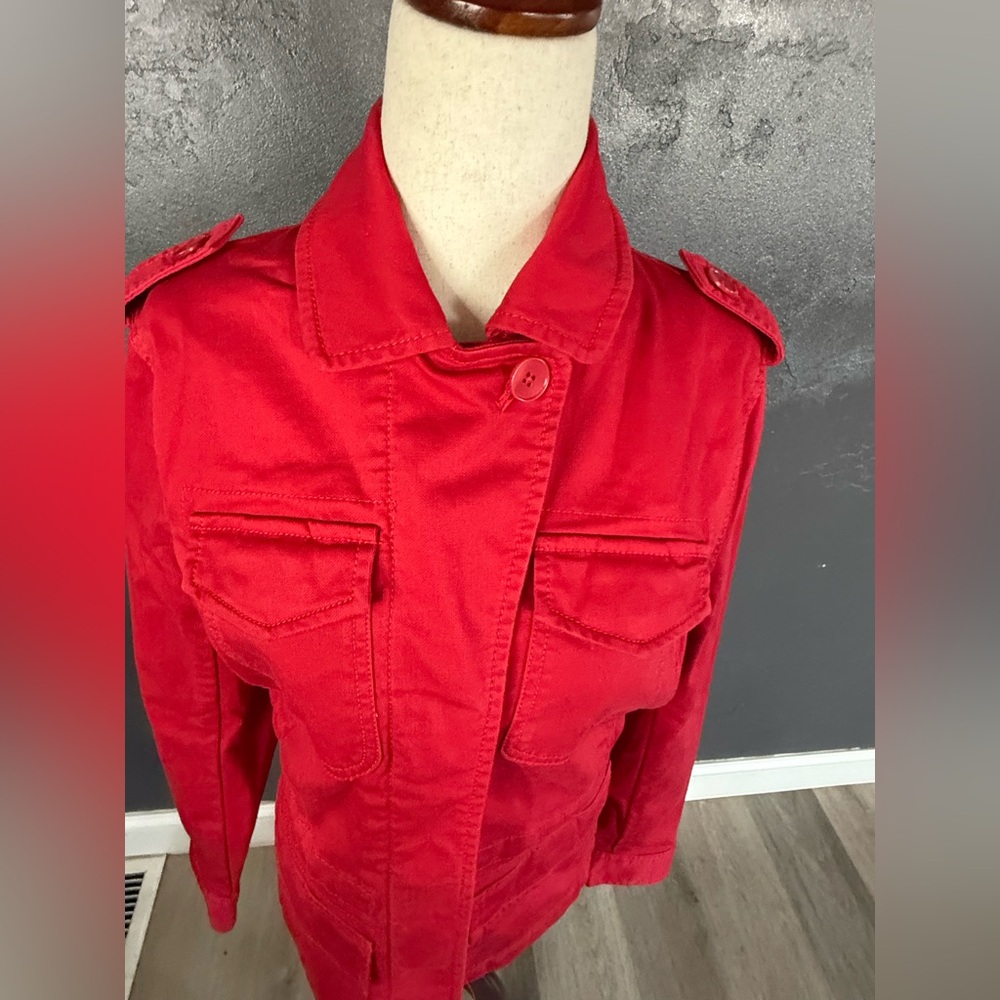 Talbots Vibrant Red Utility Jacket
